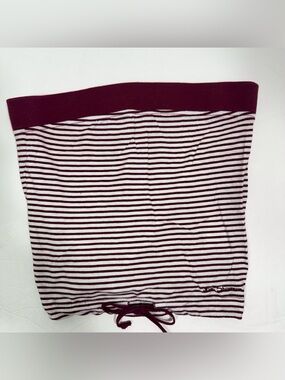 Ben Sherman Maroon and White Striped Tube Top